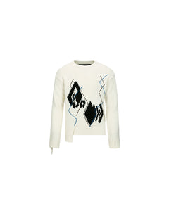 Andersson Bell ARGYLE CREW-NECK SWEATER atb1025m(ECRU)