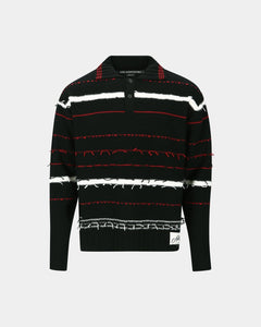 Andersson Bell B&W STRIPE POLO SWEATER atb1245m(BLACK)