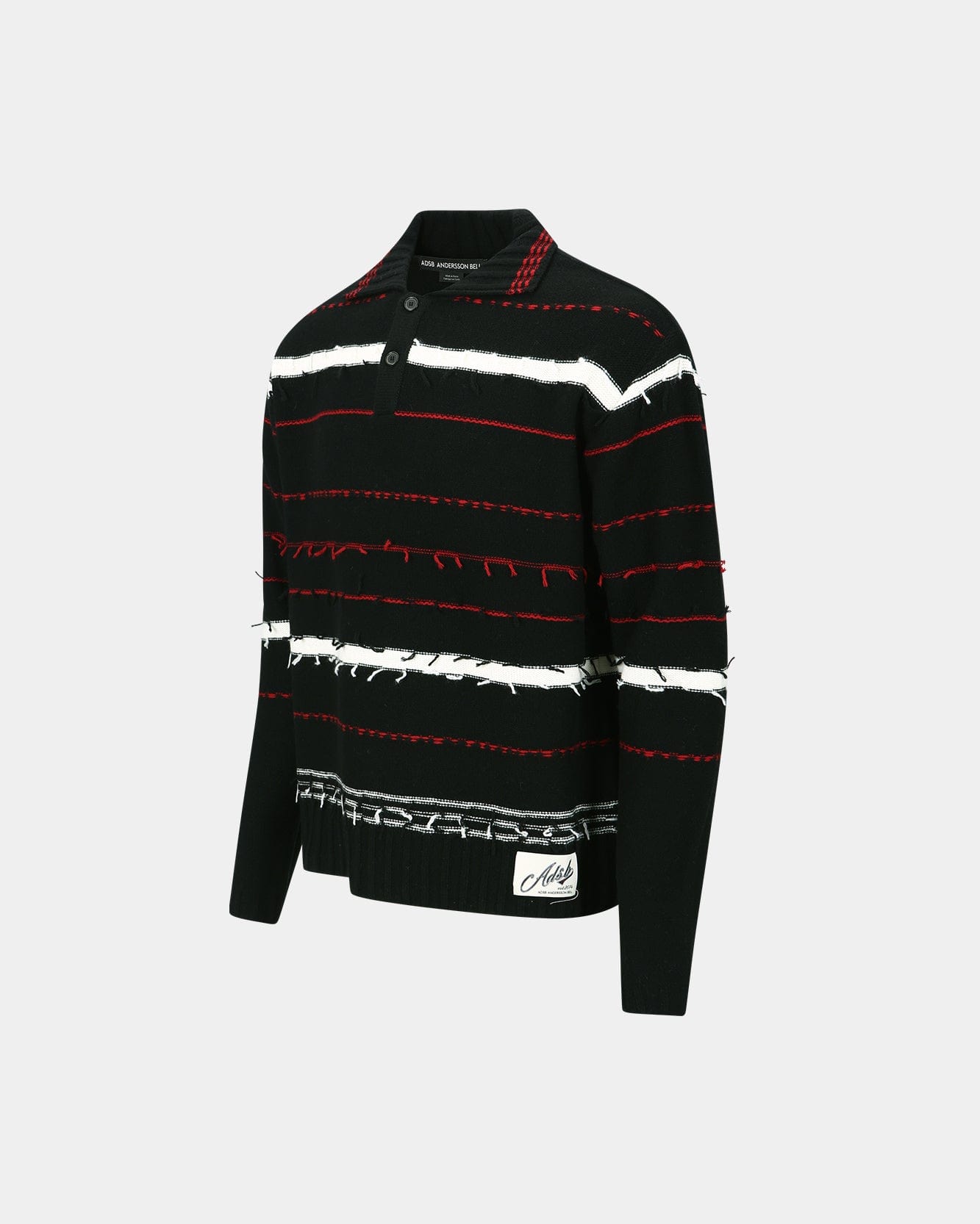 Andersson Bell B&W STRIPE POLO SWEATER atb1245m(BLACK)