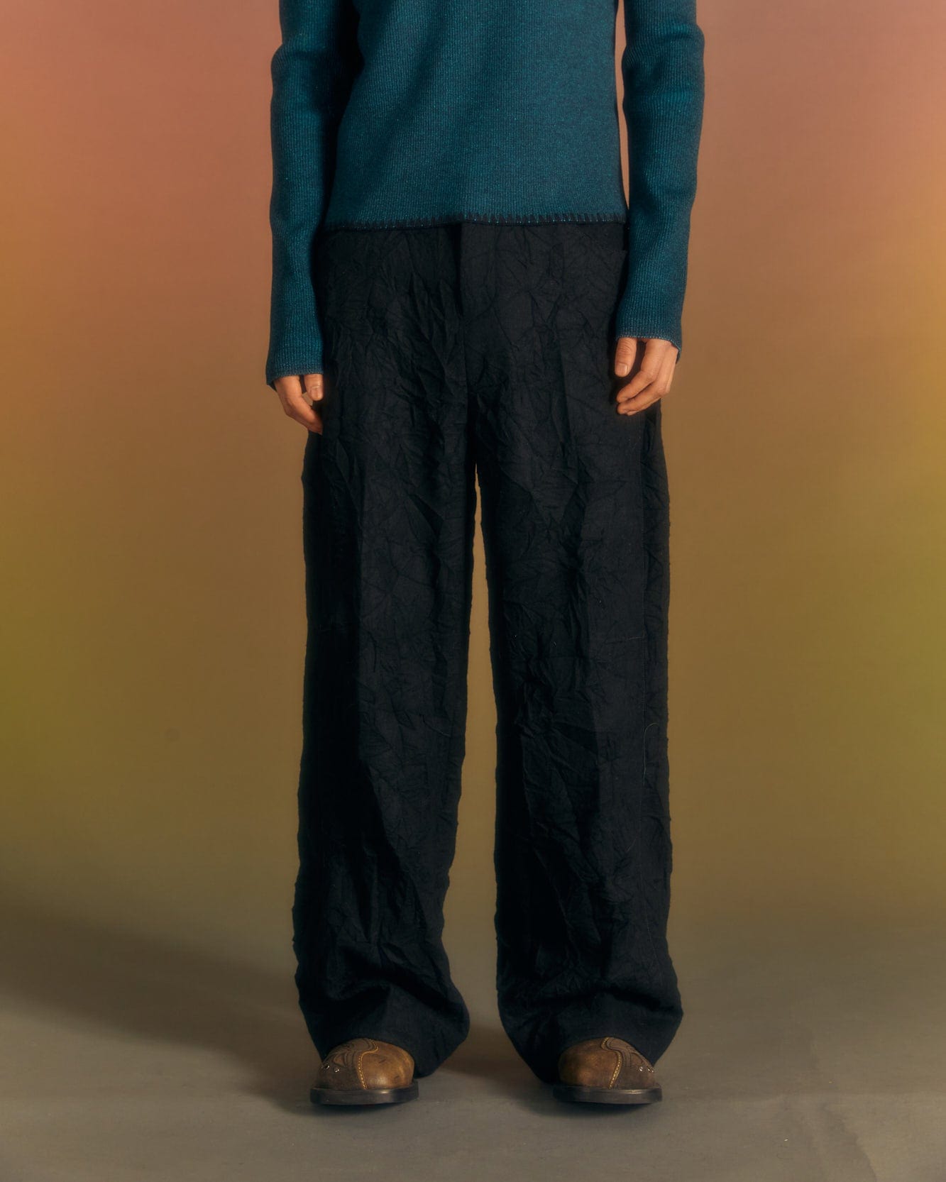 Andersson Bell BELFORT WOOL WIDE-LEG TROUSERS apa680m(BLACK)