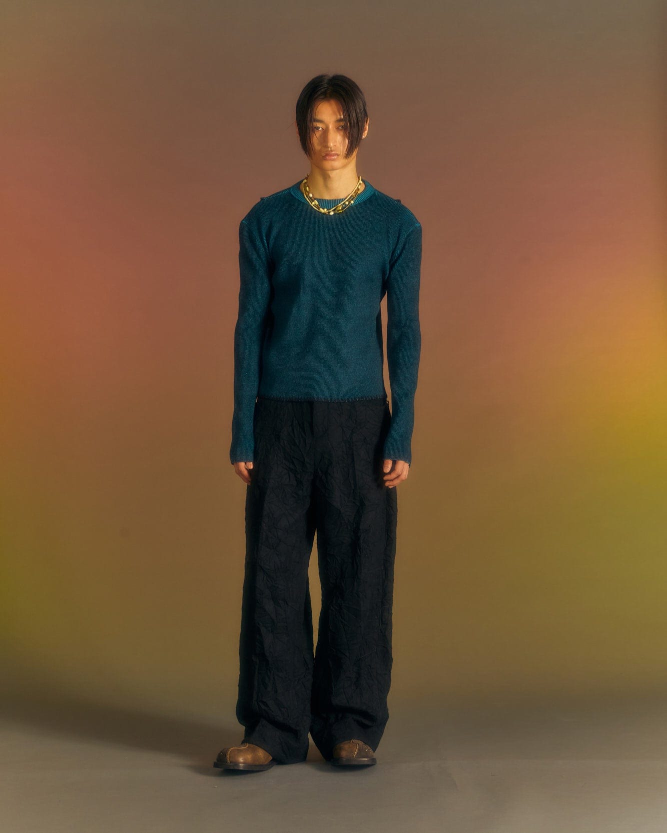 Andersson Bell BELFORT WOOL WIDE-LEG TROUSERS apa680m(BLACK)