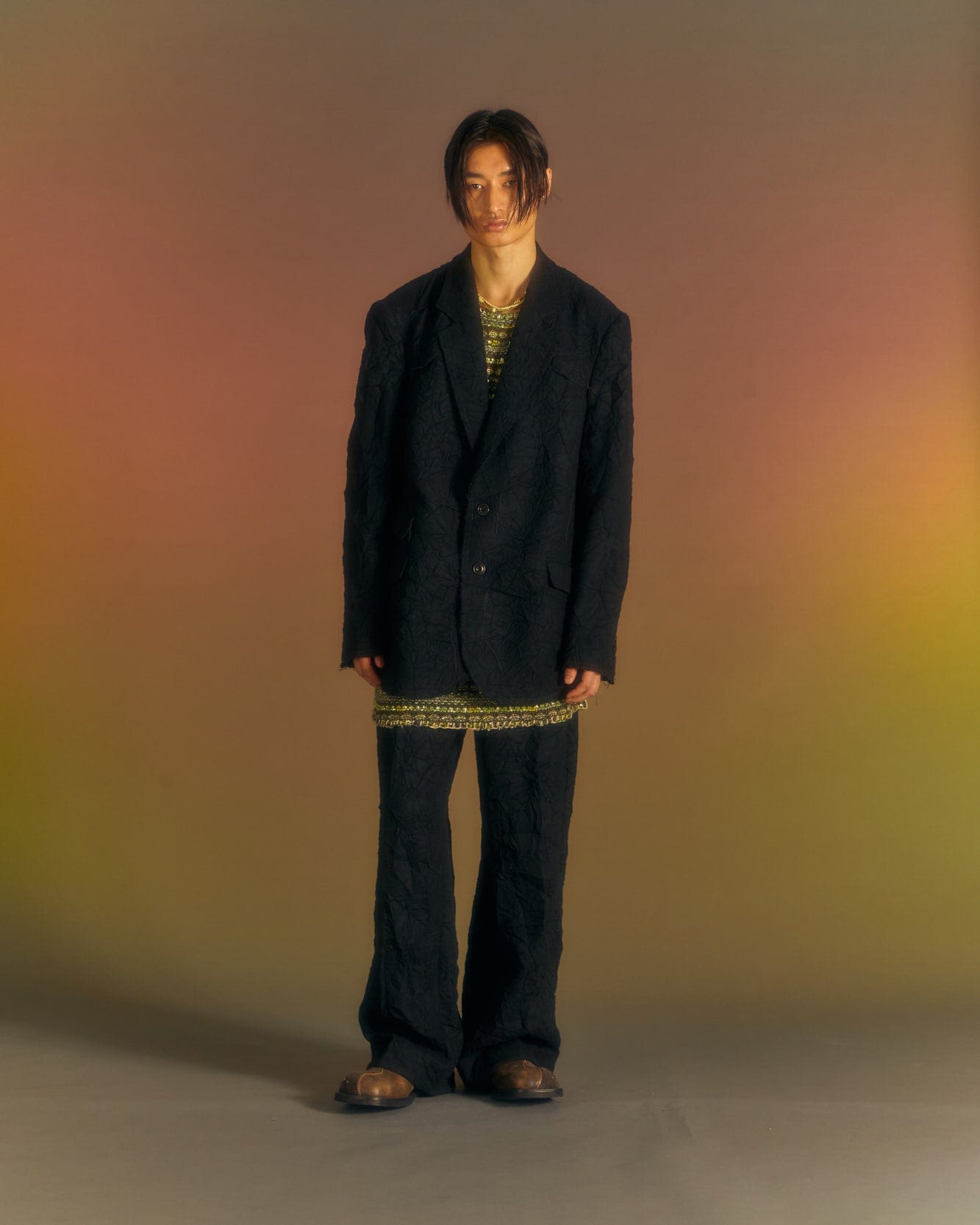 Andersson Bell BELFORT WOOL WIDE-LEG TROUSERS apa680m(BLACK)