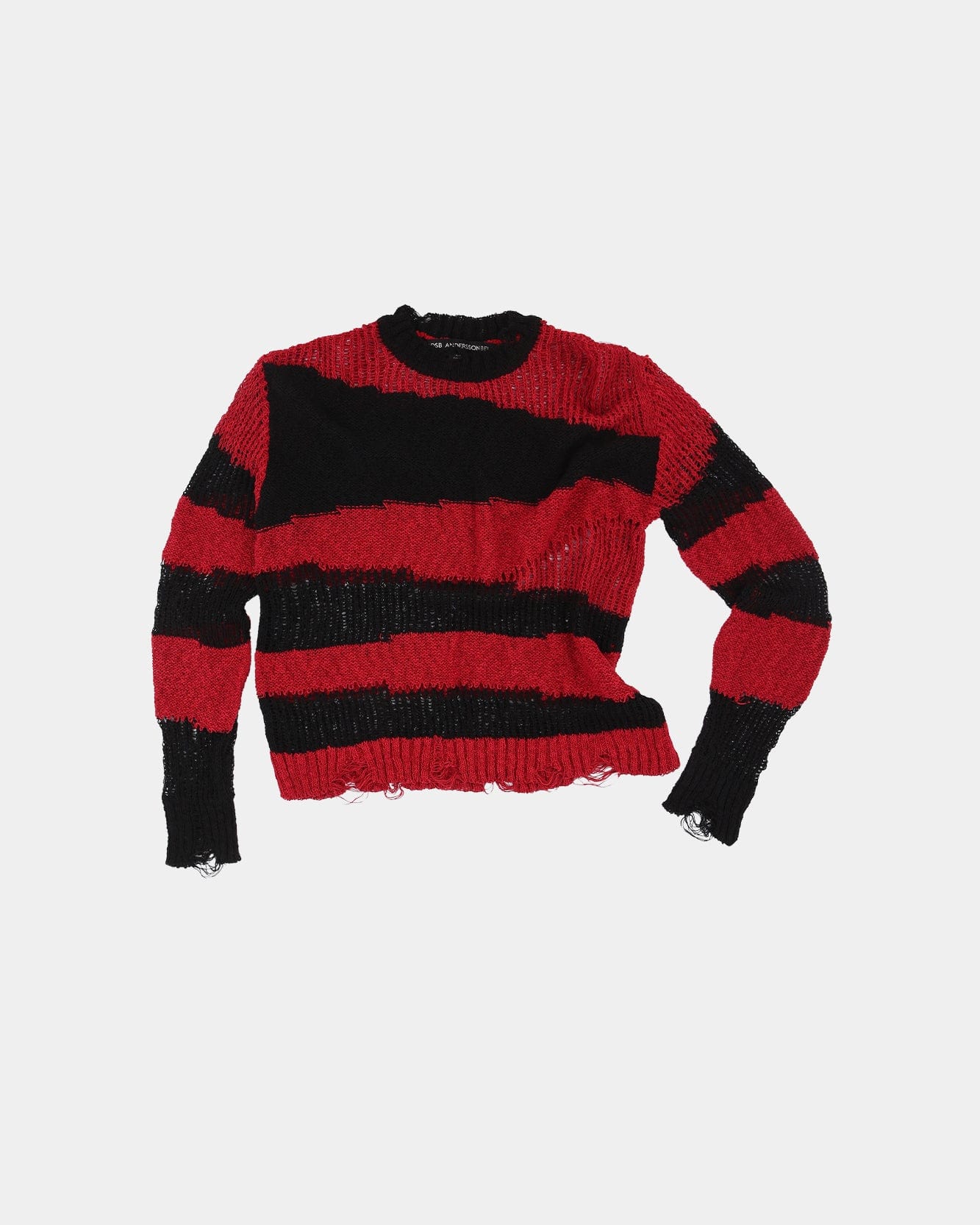 BLACK RED STRIPE CREW-NECK SWEATER atb1284m(BLACK/RED) – Andersson