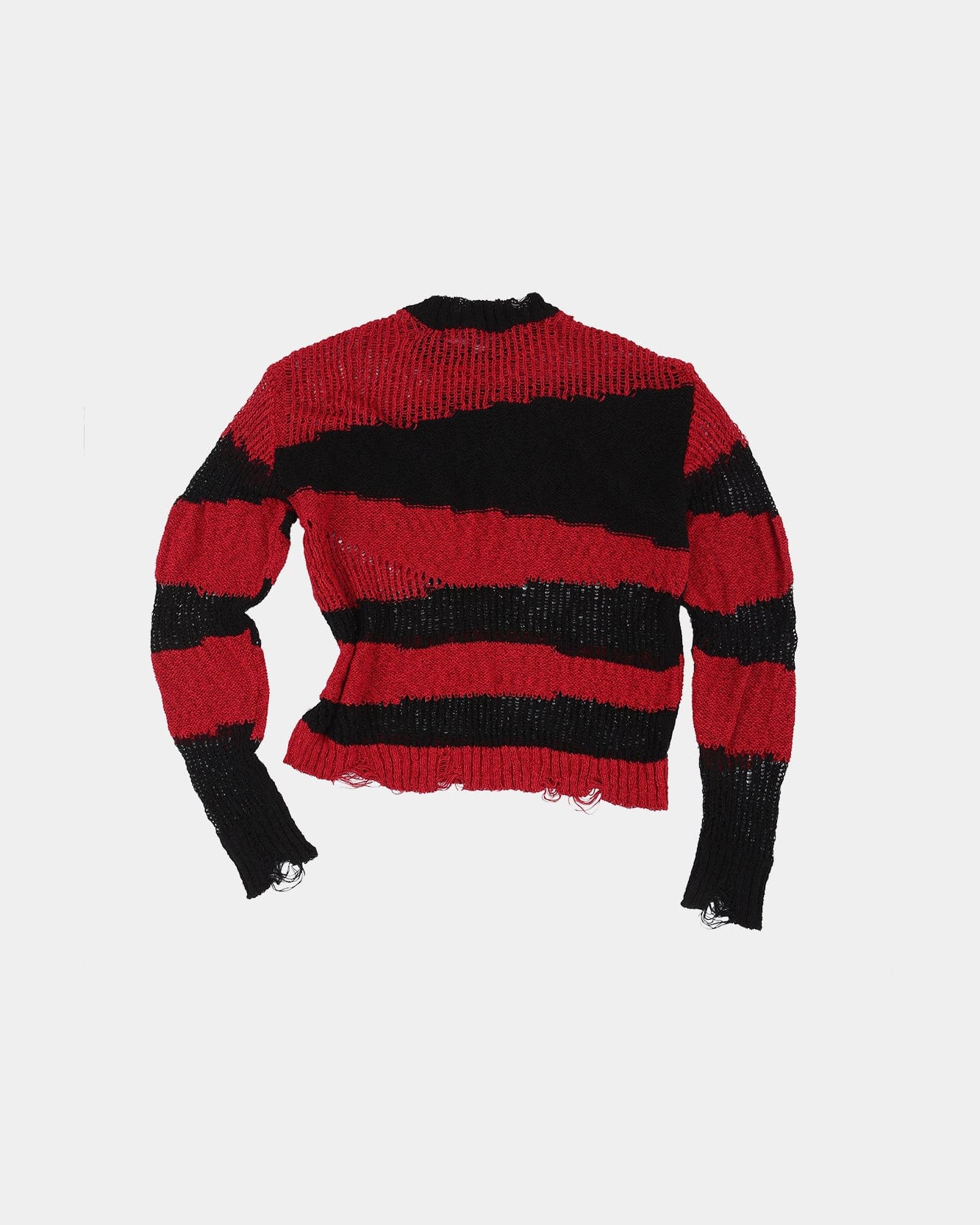 Jungkook Red And Black Striped Distressed Sweater Grunge Red