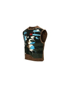 Andersson Bell BLOTCH INTARSIA CREW-NECK VEST atb1013m(BROWN)