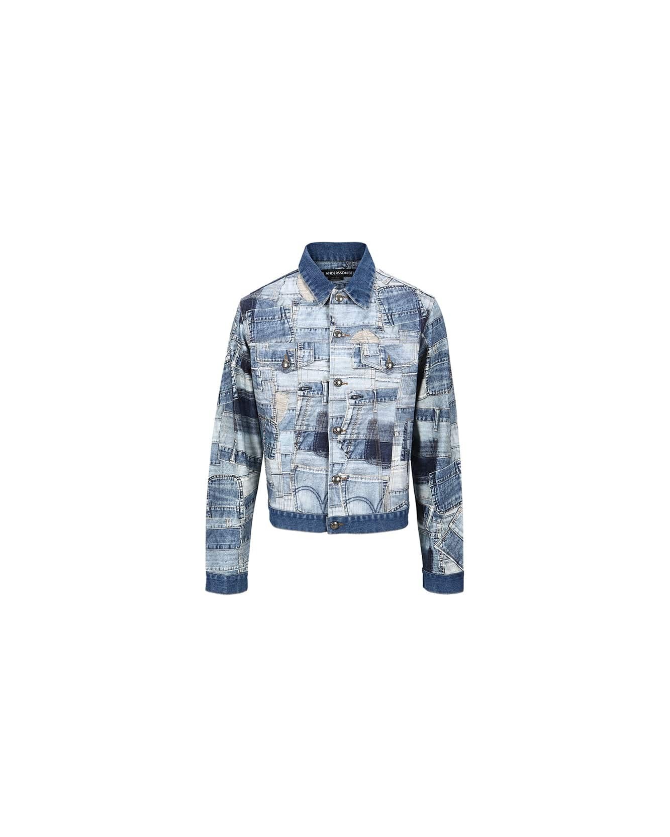 Andersson Bell BRNO PATCHWORK PRINTED JACKET awa563m(BLUE)