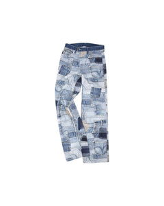 Andersson Bell BRNO PATCHWORK PRINTED WIDE JEANS apa683m(BLUE)