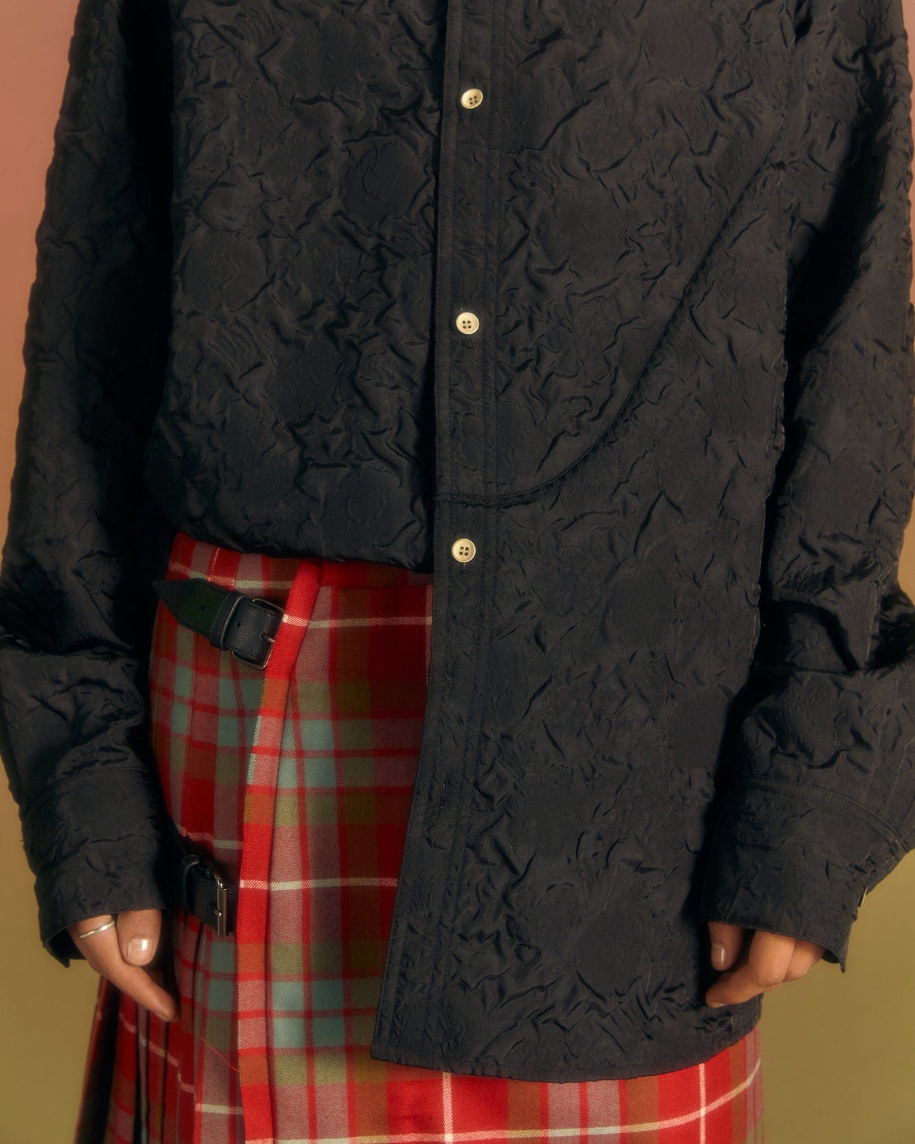 Andersson Bell BUBBLE FLOWER SHIRTS atb1024m(BLACK)