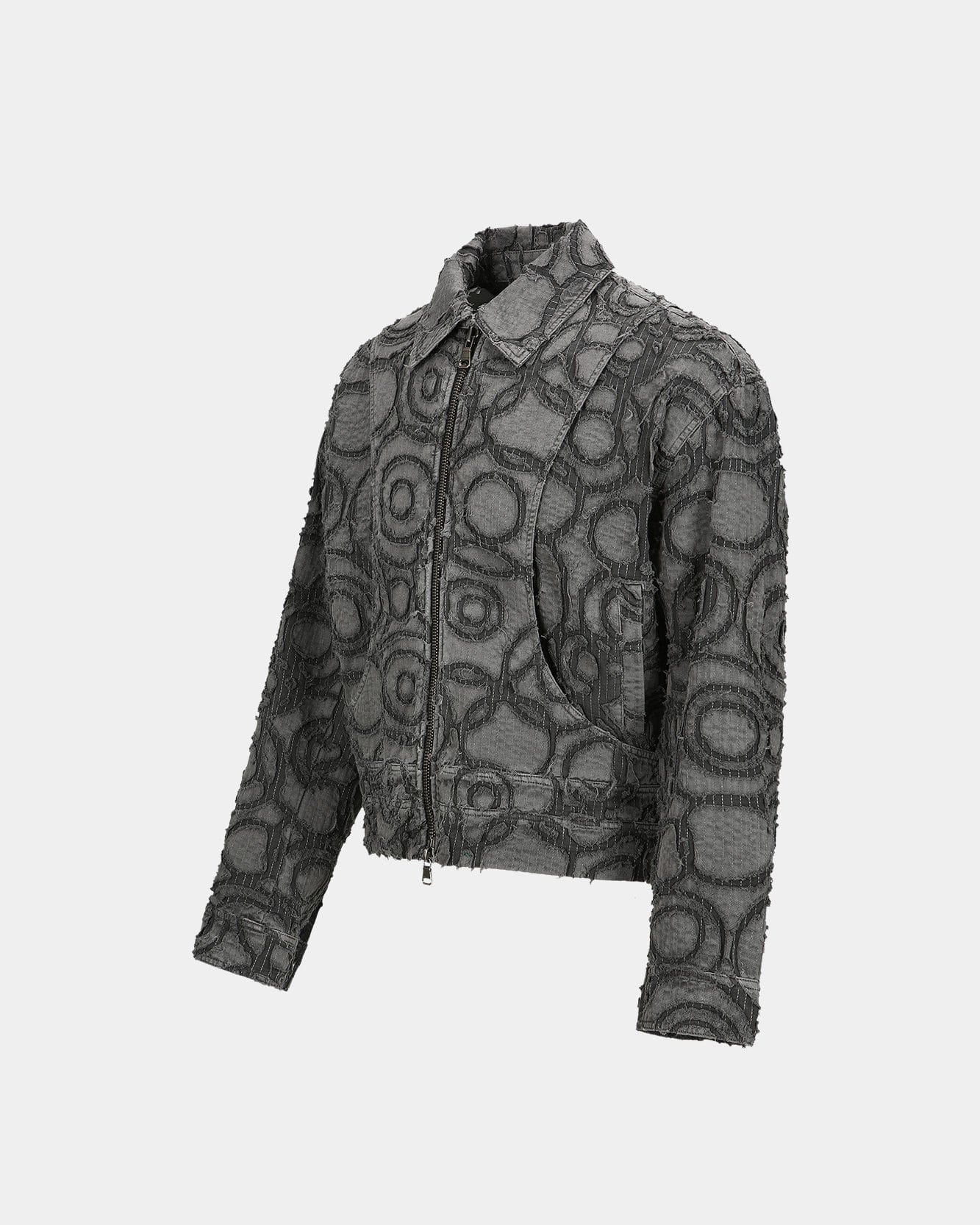 Andersson Bell BURN-OUT DYED ZIP-UP JACKET awa589m(CHARCOAL)