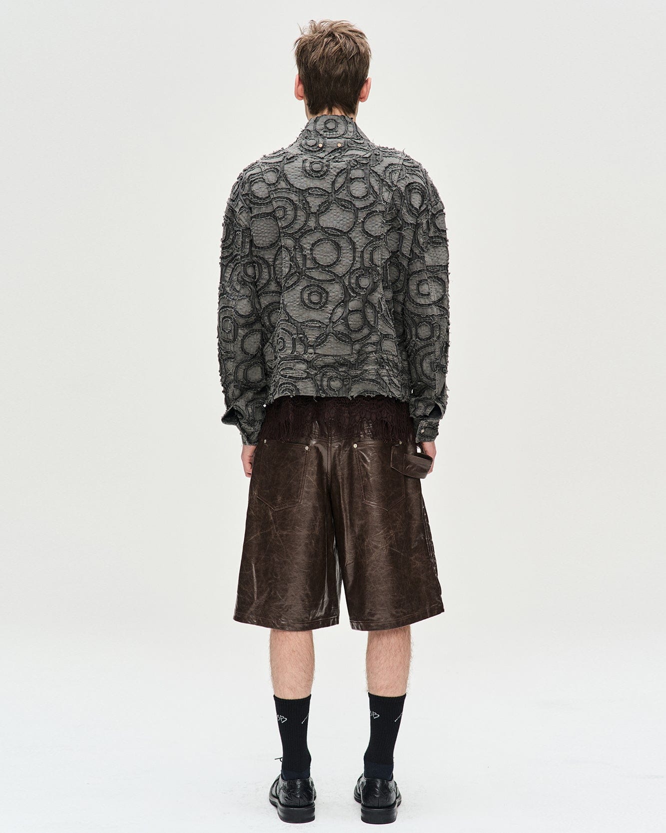 Andersson Bell BURN-OUT DYED ZIP-UP JACKET awa589m(CHARCOAL)