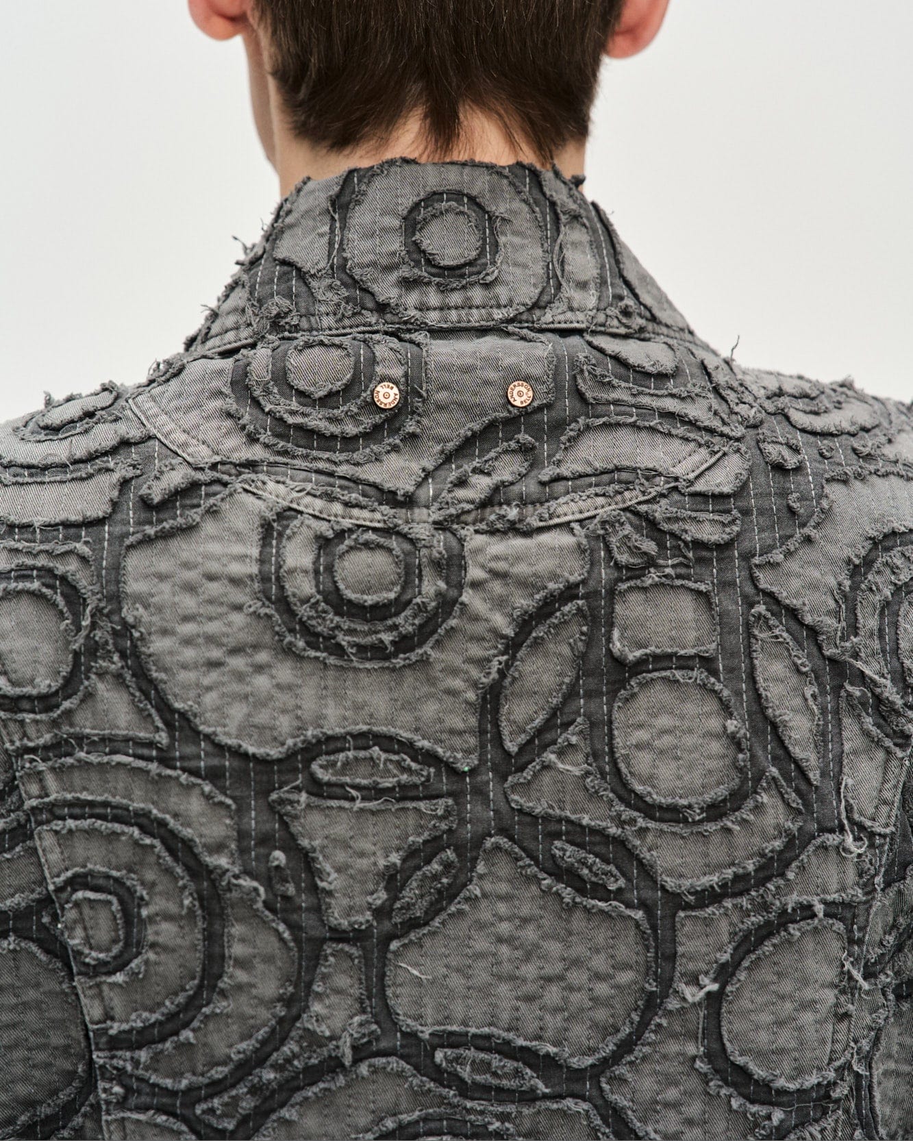 Andersson Bell BURN-OUT DYED ZIP-UP JACKET awa589m(CHARCOAL)