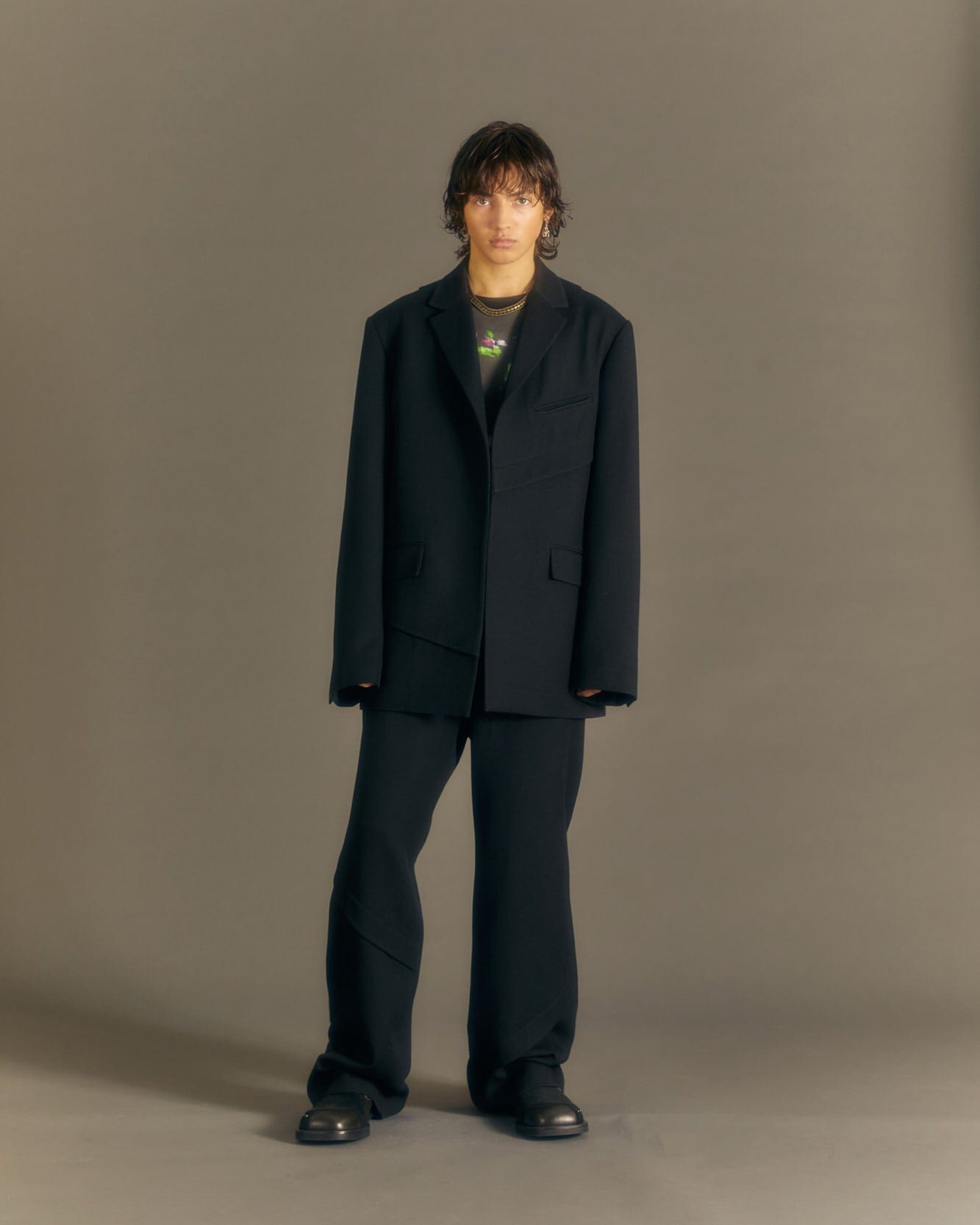 Andersson Bell CAMTTON TWILL WOOL TROUSERS apa677m(BLACK)