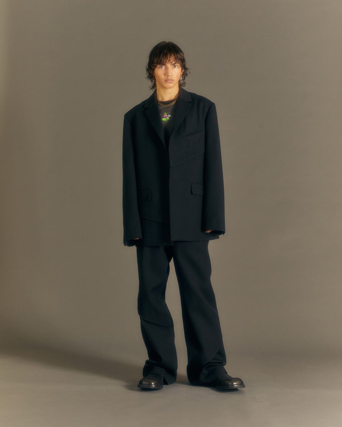 Andersson Bell CAMTTON TWILL WOOL TROUSERS apa677m(BLACK)