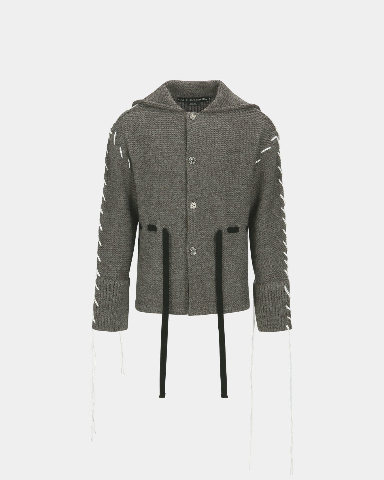 Andersson Bell グレー カーディガン M メンズ ANDERSSON BELL グレー Collar Vネックカーディガン ブラック