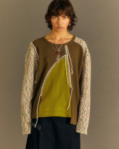 Andersson Bell CHATRE CREW-NECK SWEATER atb1014m(BROWN)