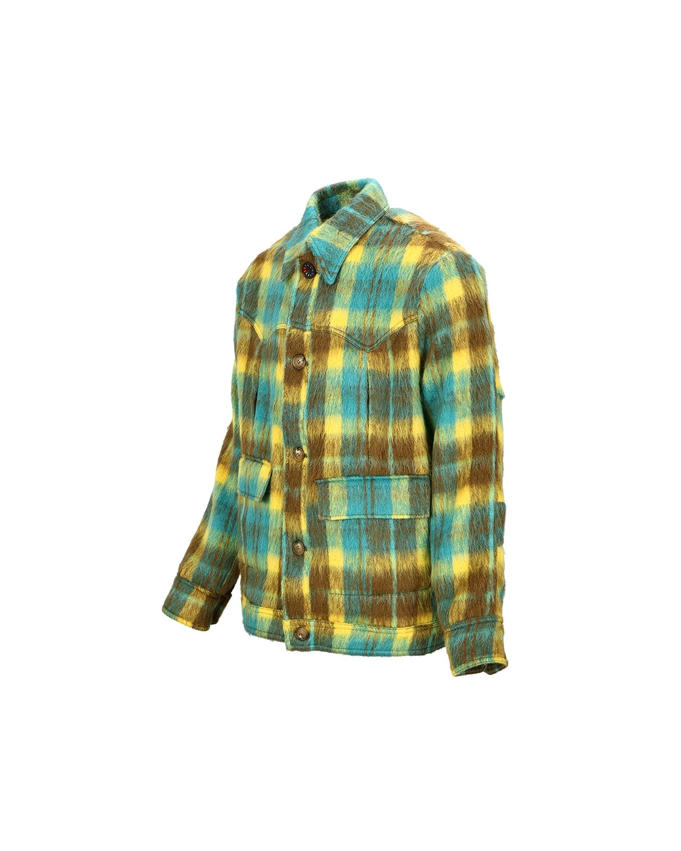 Andersson Bell CHAUNY WOOL CHECK JACKET awa568m(YELLOW/BROWN)