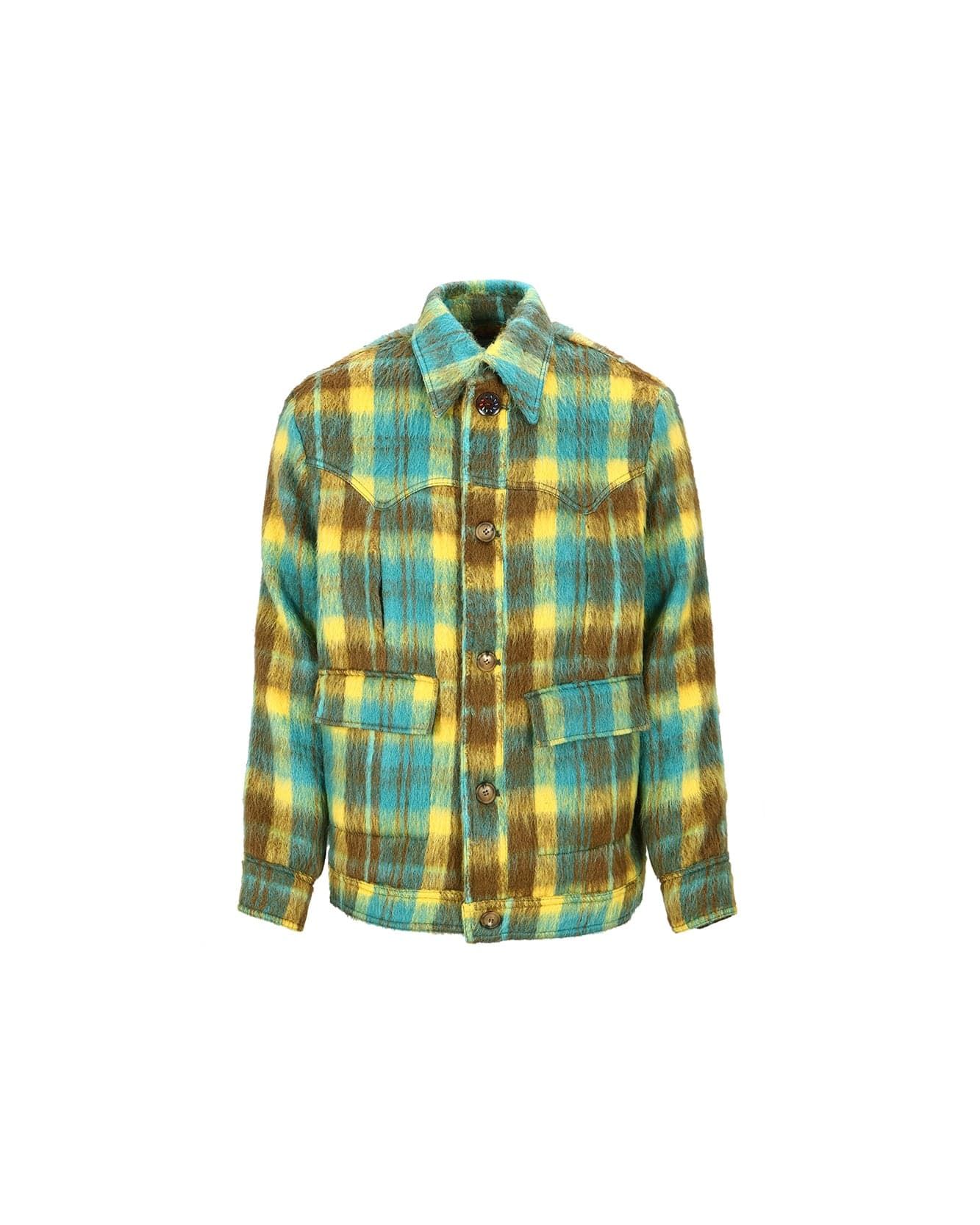 Andersson Bell CHAUNY WOOL CHECK JACKET awa568m(YELLOW/BROWN)