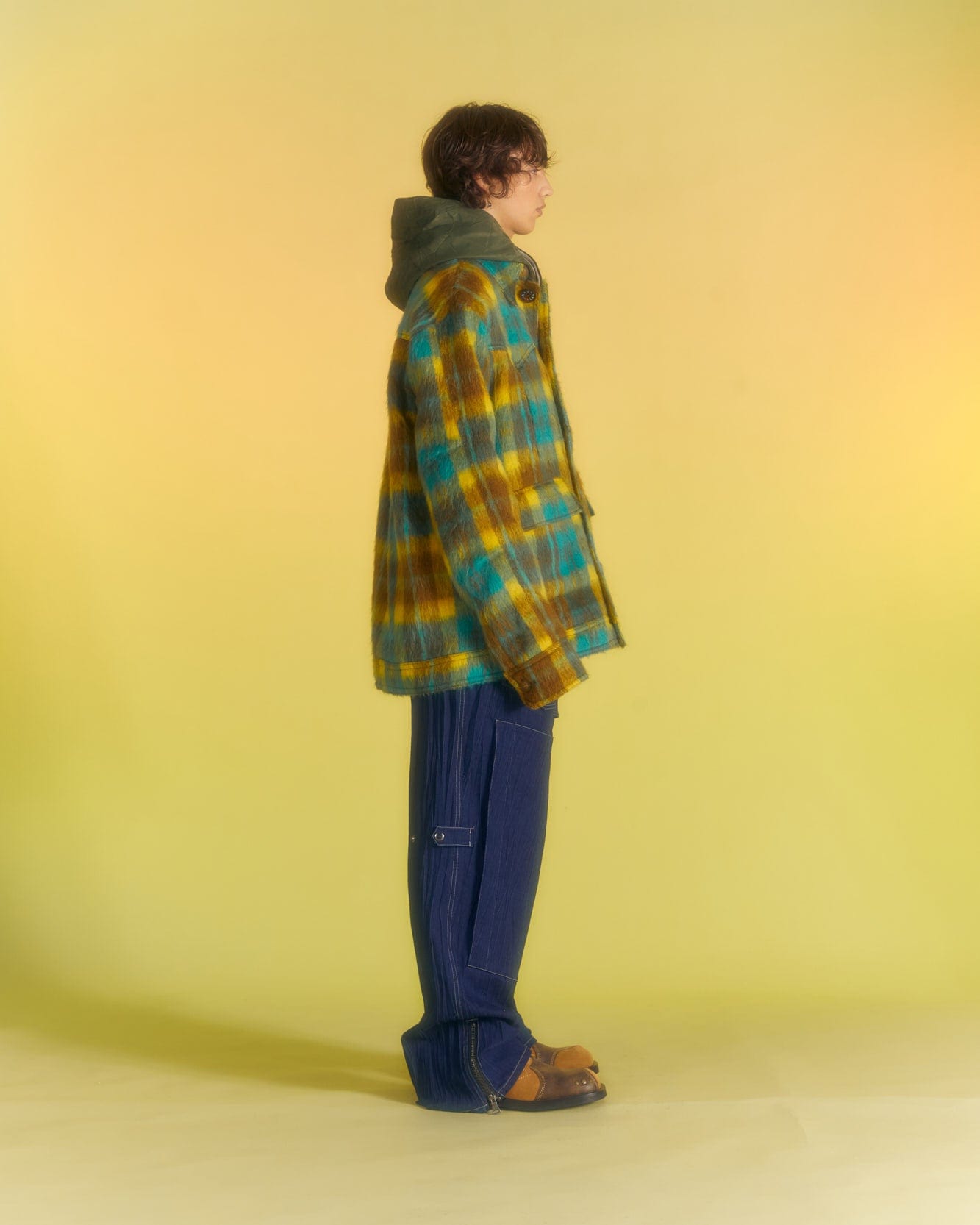 Andersson Bell CHAUNY WOOL CHECK JACKET awa568m(YELLOW/BROWN)