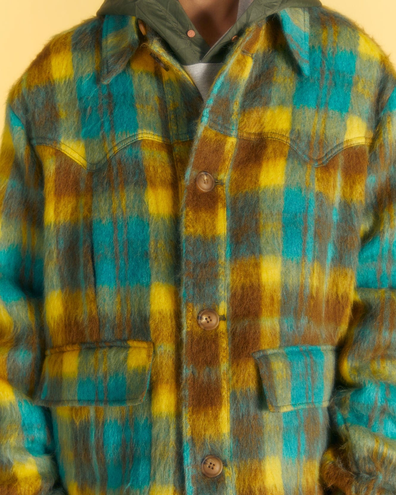 Andersson Bell CHAUNY WOOL CHECK JACKET awa568m(YELLOW/BROWN)
