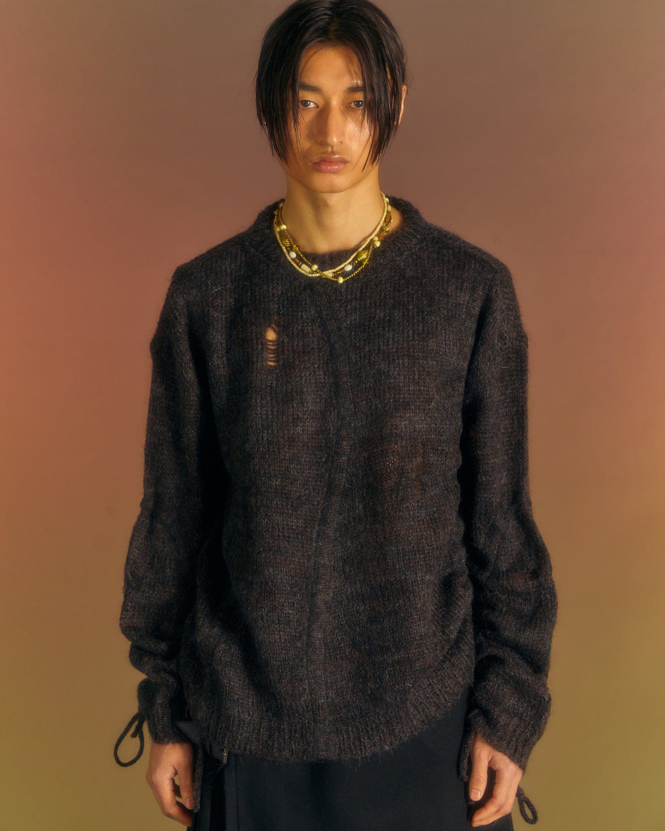 Andersson Bell COLBINE CREW-NECK SWEATER atb1015m(CHARCOAL)