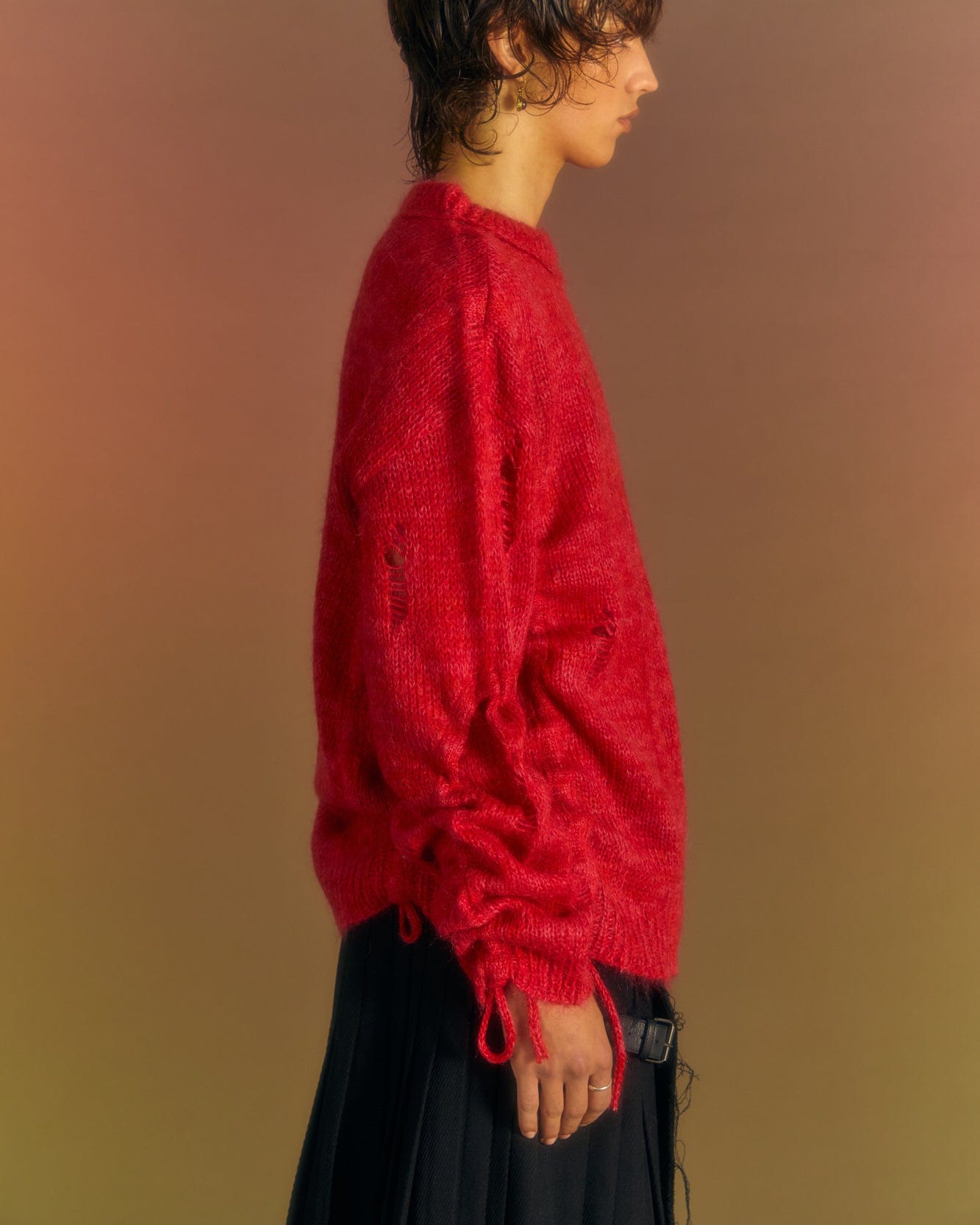 Andersson Bell COLBINE CREW-NECK SWEATER atb1015m(RED)
