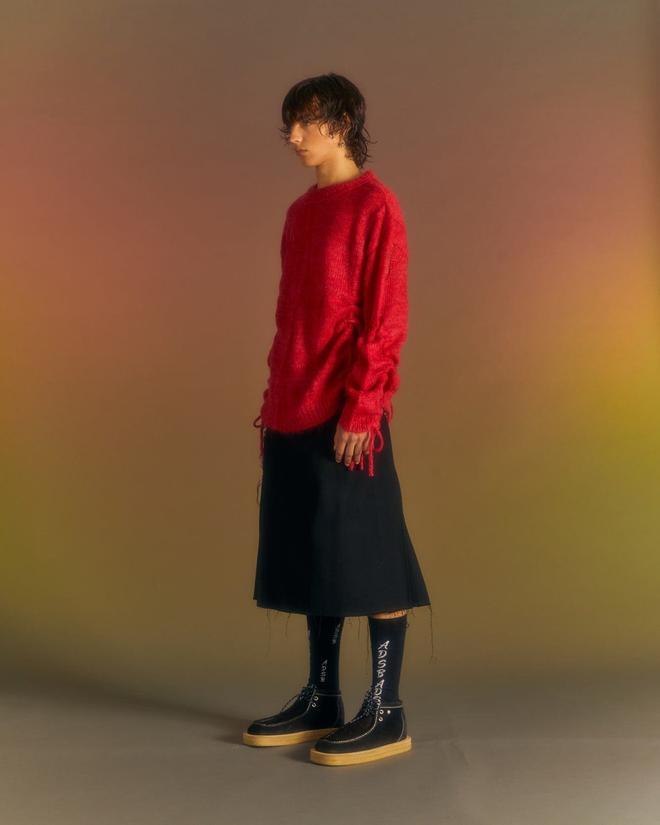 Andersson Bell COLBINE CREW-NECK SWEATER atb1015m(RED)