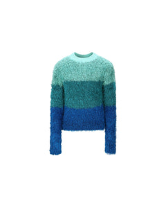 Andersson Bell COLOR BLOCK SHAGGY SWEATER atb1028m(BLUE)