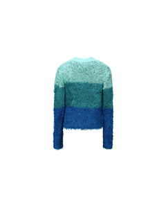 Andersson Bell COLOR BLOCK SHAGGY SWEATER atb1028m(BLUE)