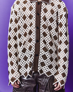 Andersson Bell CROCHET COTTON CARDIGAN atb1074m(BROWN)