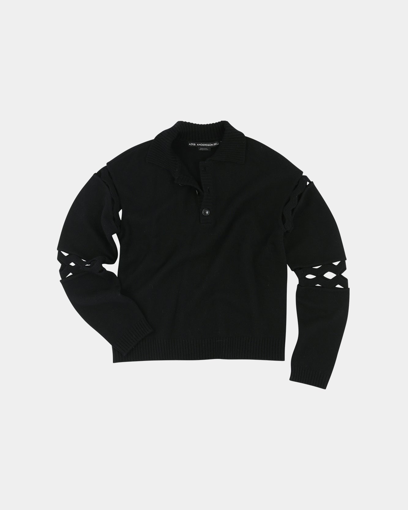 Andersson Bell CUT OUT POLO SWEATER atb1158m(BLACK)