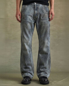 DIRTY SPRAY WASHED WIDE LEG JEANS apa815m(L.BLUE) – Andersson Bell