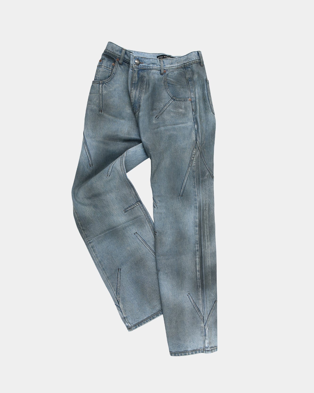 Andersson Bell DIRTY SPRAY WASHED WIDE LEG JEANS apa815m(L.BLUE)