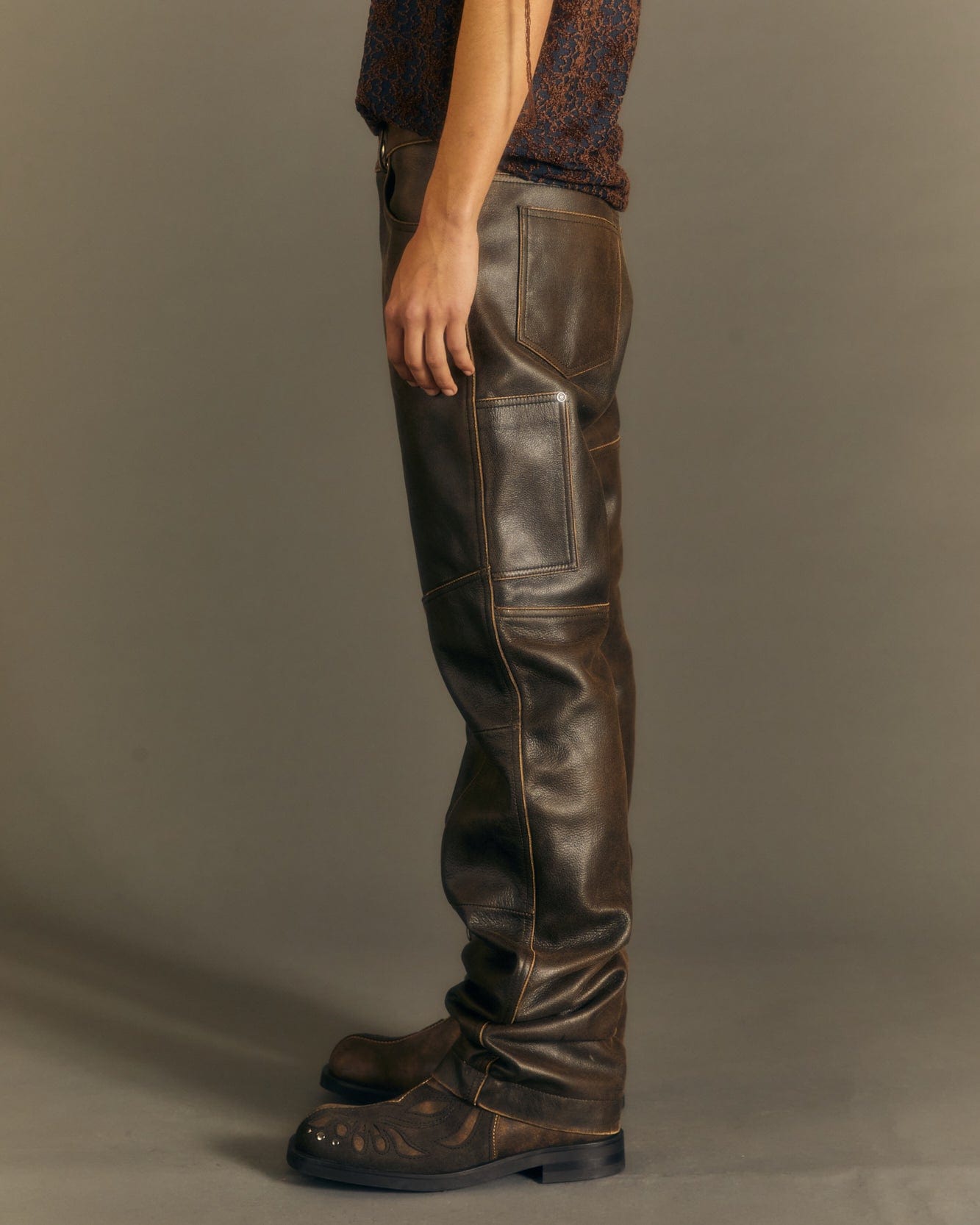 Andersson Bell DRESZEN LEATHER PANTS apa674m(BROWN)