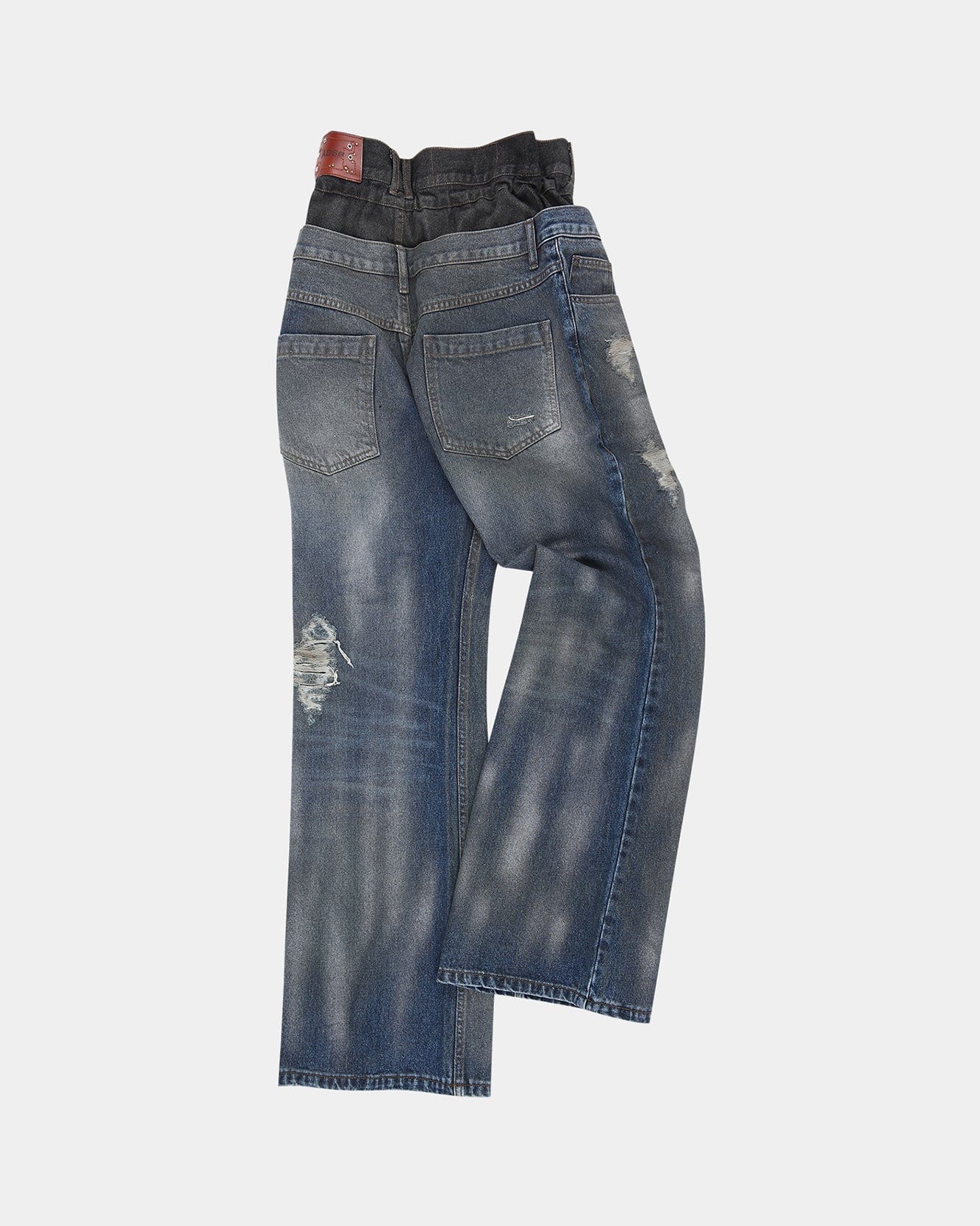 Andersson Bell DUSTY SPRAY DOUBLE WAIST JEANS apa831w(BLUE BLACK)