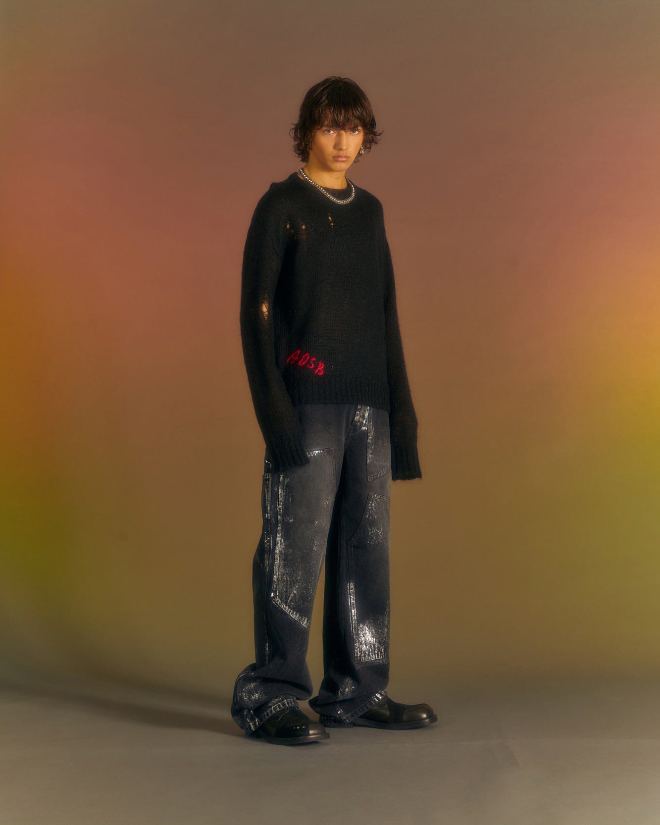 Andersson Bell (ESSENTIAL) ADSB KID MOHAIR CREW-NECK SWEATER atb1038m(BLACK)