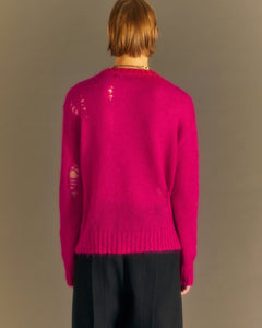 Andersson Bell (ESSENTIAL) ADSB KID MOHAIR CREW-NECK SWEATER atb1038m(CHERRY RED)