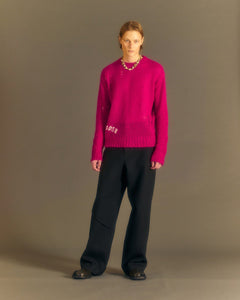 Andersson Bell (ESSENTIAL) ADSB KID MOHAIR CREW-NECK SWEATER atb1038m(CHERRY RED)