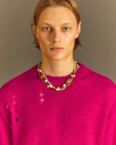 Andersson Bell (ESSENTIAL) ADSB KID MOHAIR CREW-NECK SWEATER atb1038m(CHERRY RED)