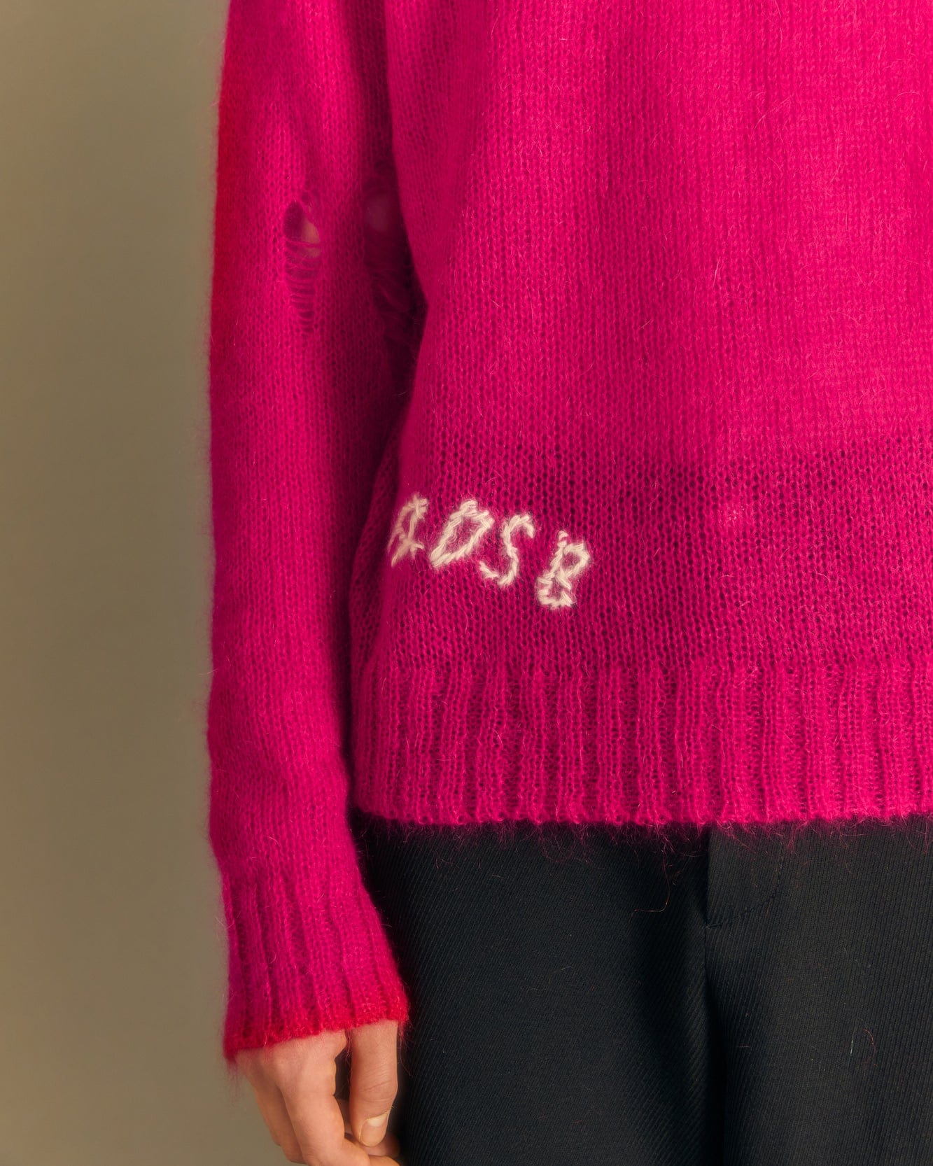 Andersson Bell (ESSENTIAL) ADSB KID MOHAIR CREW-NECK SWEATER atb1038m(CHERRY RED)