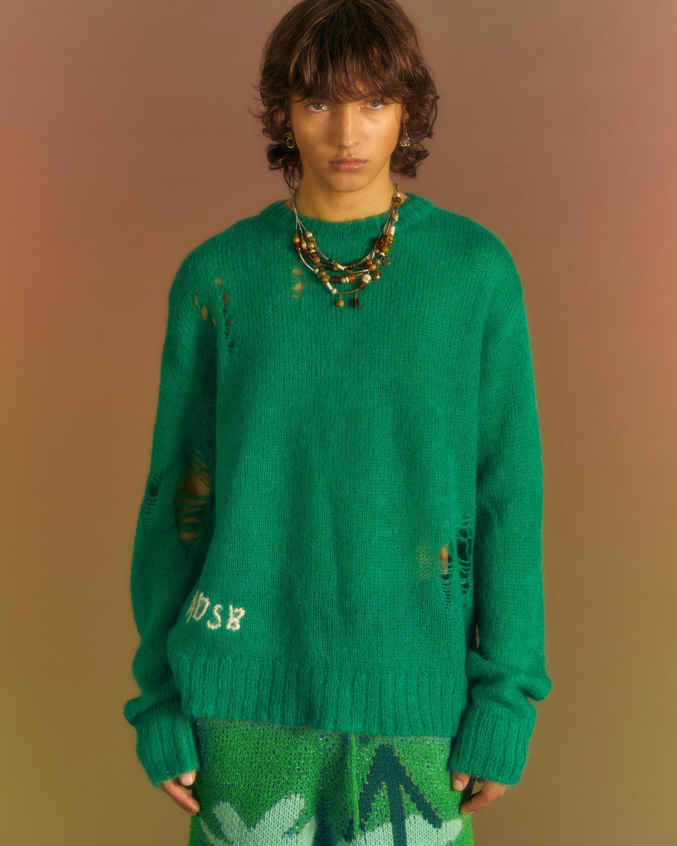 ESSENTIAL) ADSB KID MOHAIR CREW-NECK SWEATER atb1038m(GREEN 