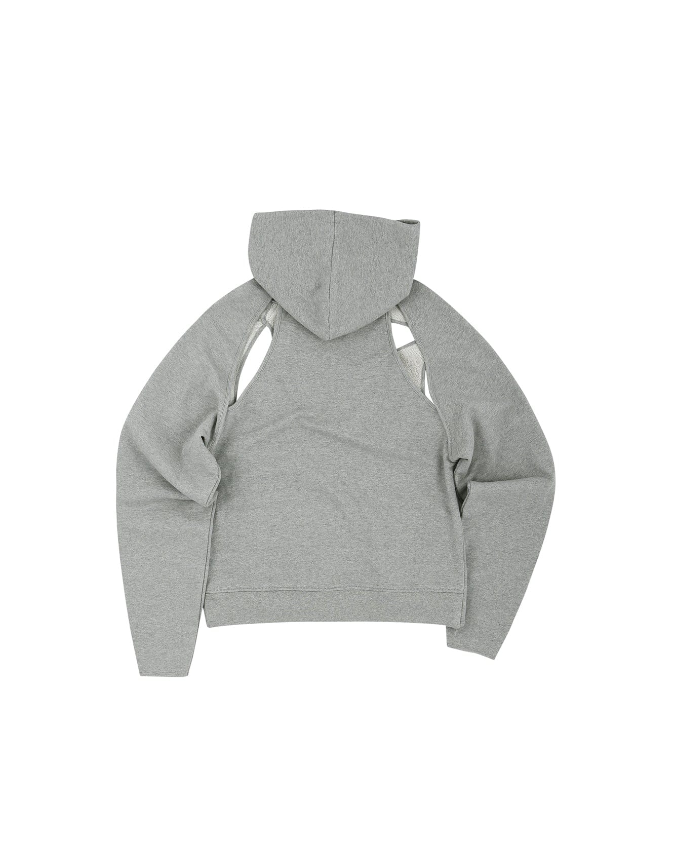 ESSENTIAL) CUT OUT AUTHENTIC LOGO HOODIE atb896w(MELANGE GREY