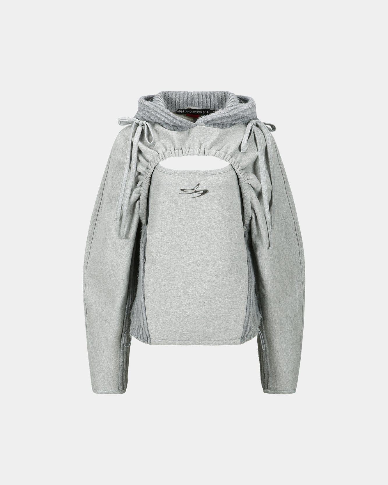 Andersson Bell (ESSENTIAL) CUT OUT SHIRRING HOODIE atb1193w(MELANGE GREY)