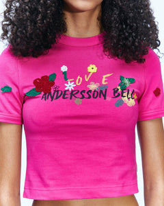 Andersson Bell (ESSENTIAL) DASHA FLOWER GARDEN LOGO T-SHIRT atb894w(PINK)