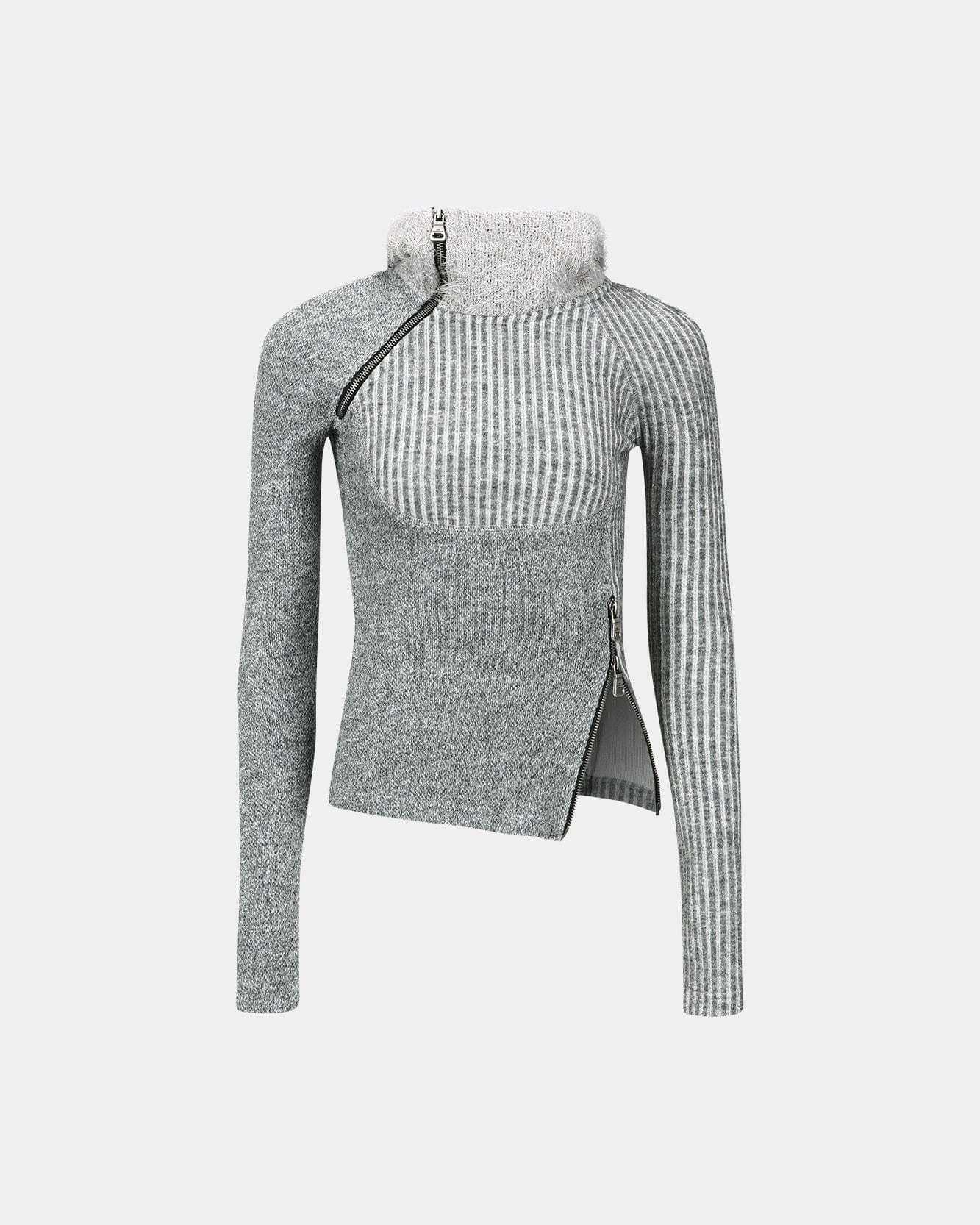 Bell　Tニット グレーS ESSENTIAL) TIGHT RIBBED COMBINATION HOODIE atb1194w(MELANGE GREY