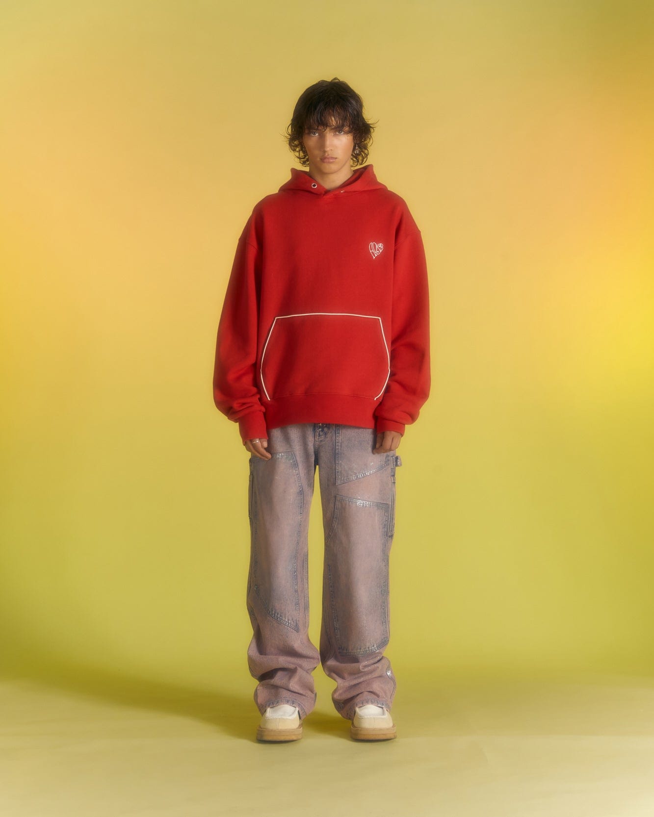 Andersson Bell (ESSENTIAL) UNISEX ADSB HEART HOODIE atb1040u(RED)