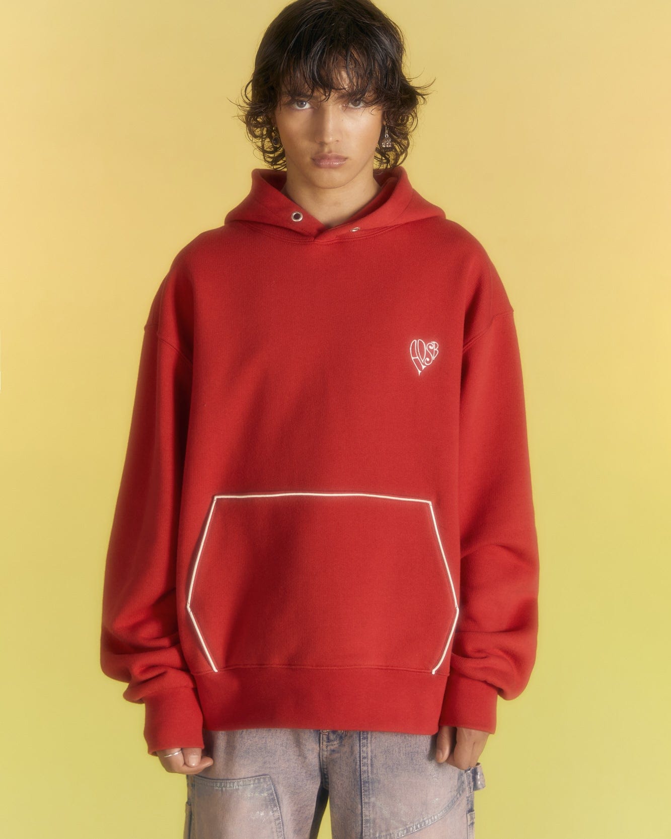 Andersson Bell (ESSENTIAL) UNISEX ADSB HEART HOODIE atb1040u(RED)