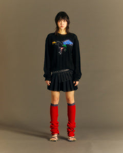 Andersson Bell (ESSENTIAL)UNISEX DRAGON SUMMER CREW-NECK SWEATER atb1041u(BLACK)