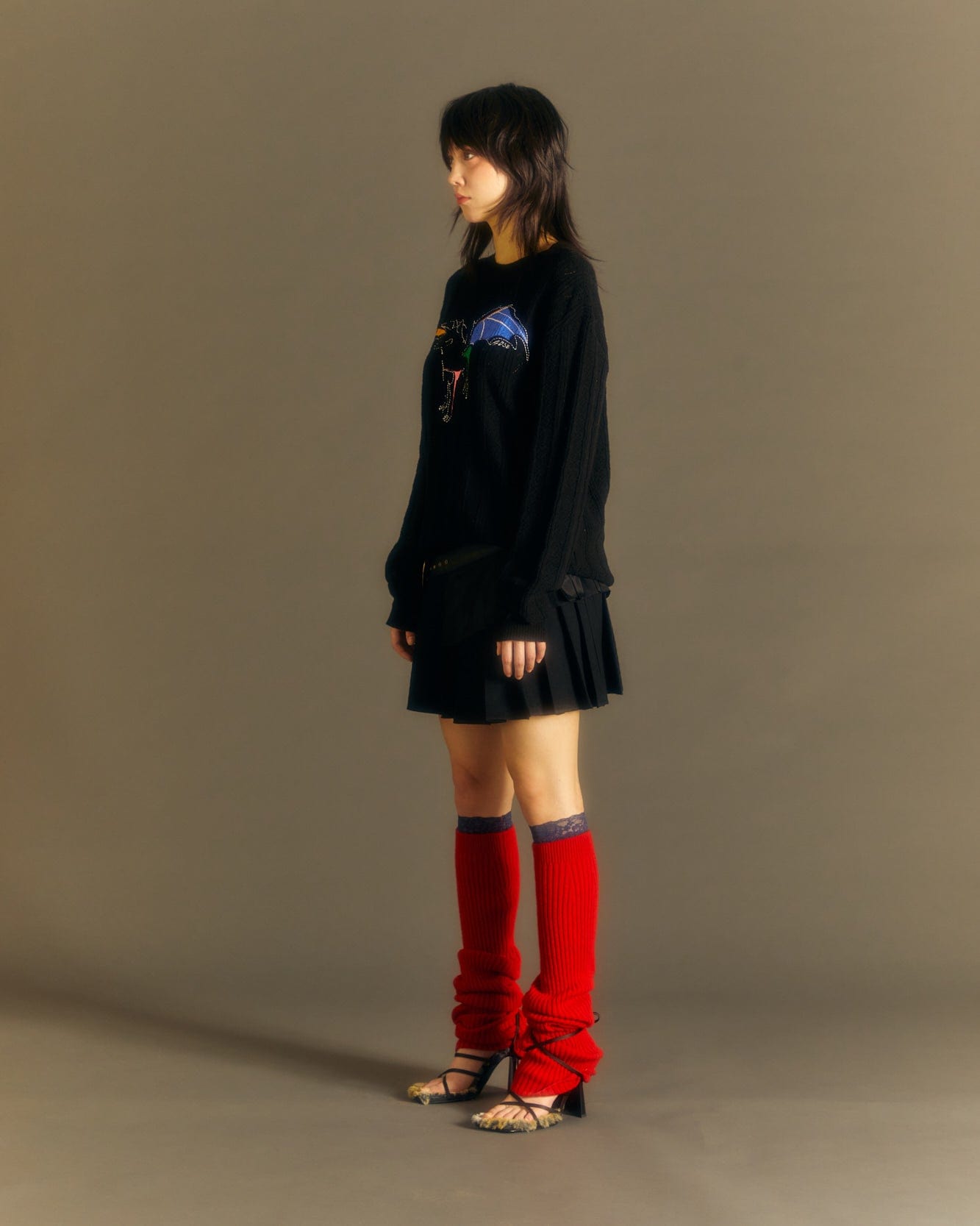 Andersson Bell (ESSENTIAL)UNISEX DRAGON SUMMER CREW-NECK SWEATER atb1041u(BLACK)