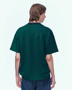 Andersson Bell (ESSENTIAL) UNISEX LOGO EMBROIDERY PONTE T-SHIRTS atb902u(GREEN)