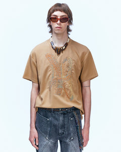 Andersson Bell (ESSENTIAL) UNISEX NEW AB LOGO EMBROIDERY T-SHIRTS atb903u(BEIGE)